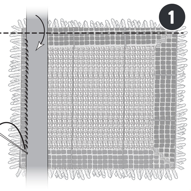 Trim the canvas, leaving 1” (2.5cm) on all sides.