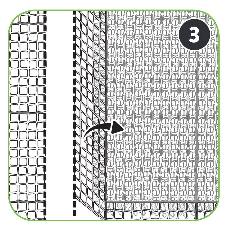 Fold border to the back of your project