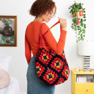 Red Heart In The Bag Granny Crochet Tote
