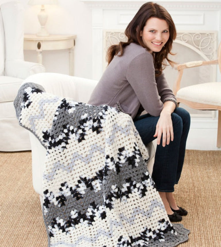 Easy Contemporary Granny Ripple Crochet Throw