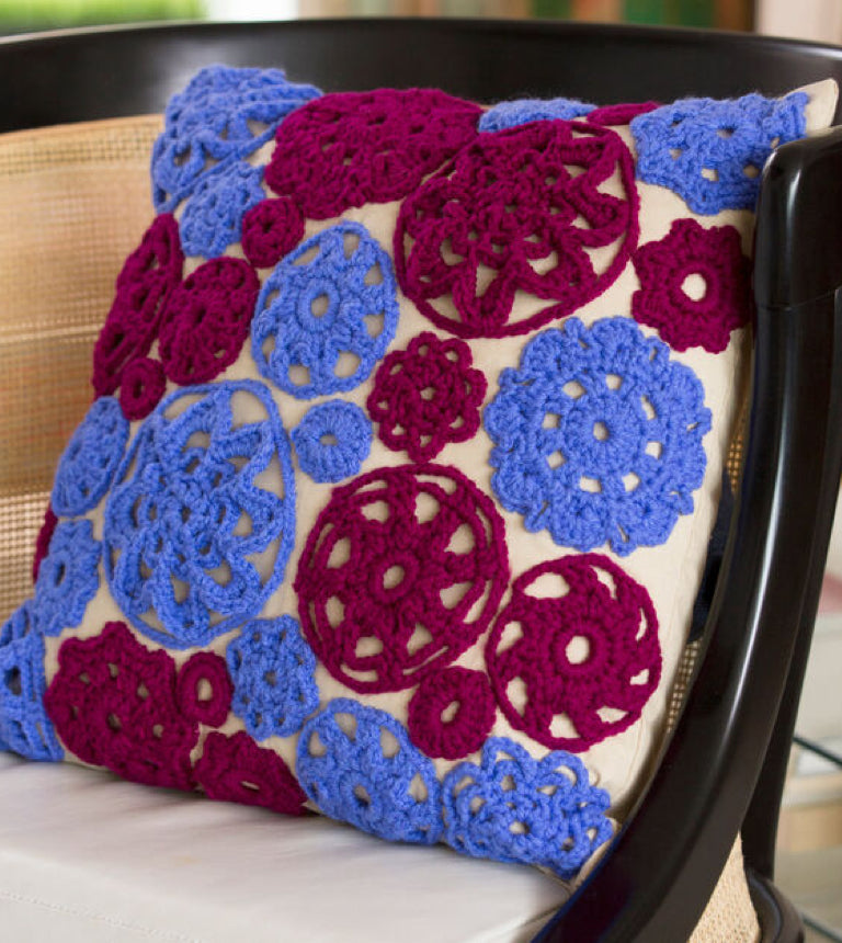 Easy Crochet Circle Motif Pillow