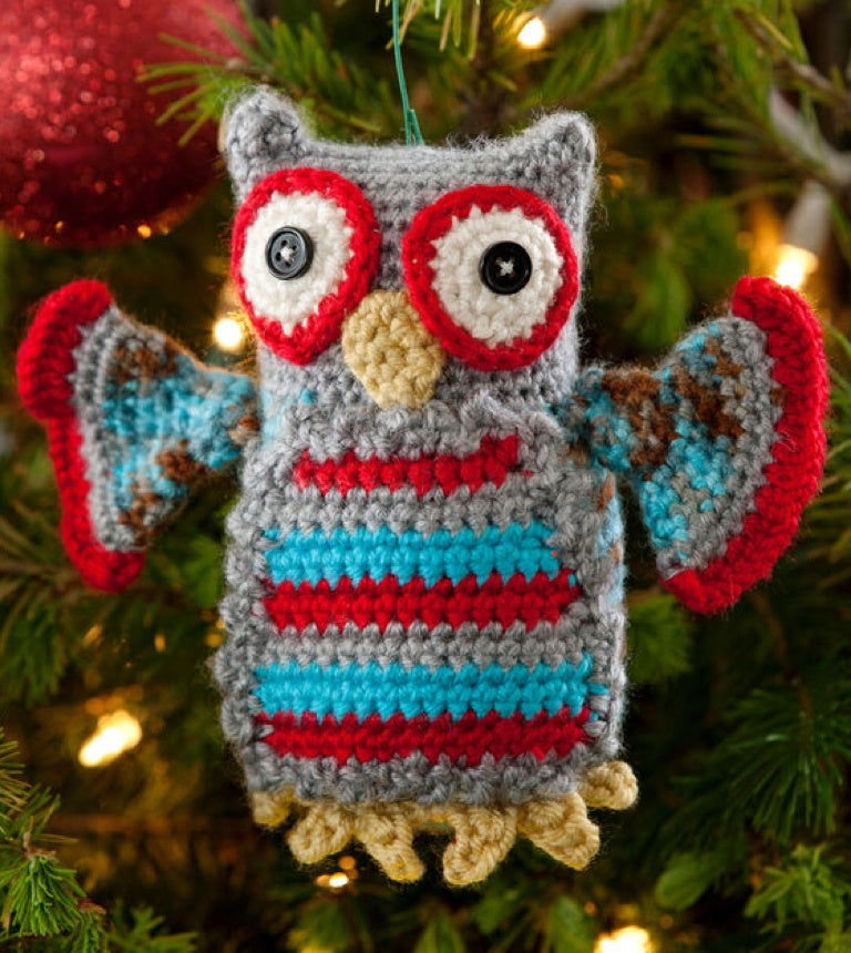 Easy Crochet Hoot Owl Ornament