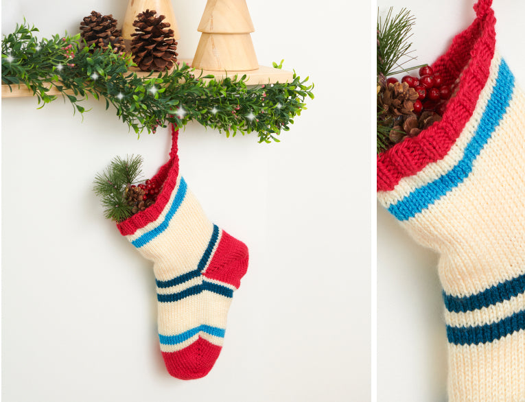 image of Have A Patons Favorite Stripes Knit Stocking