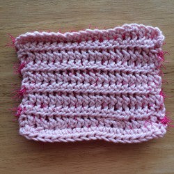 pink dishcloth smooth side