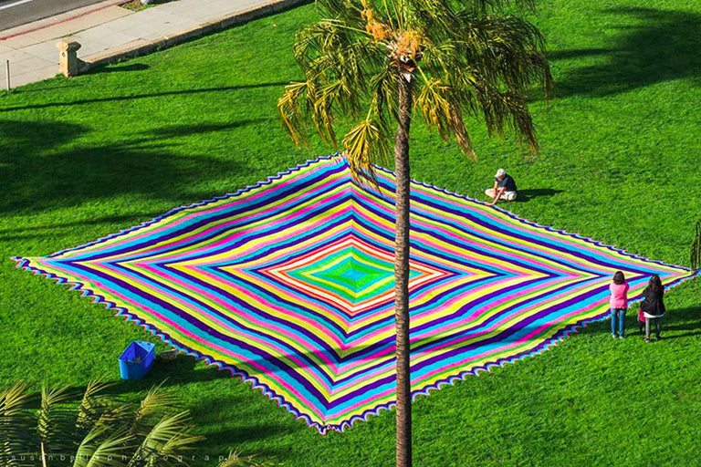 Yarnbomber Achieves World Record for Largest Granny Square