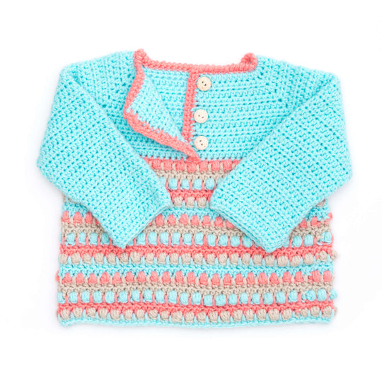 Raglan Crochet Baby Sweater - Free Pattern