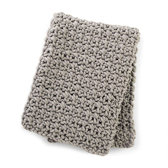 Free Bernat Plush Big Cozy Rib Table Knit Blanket Pattern