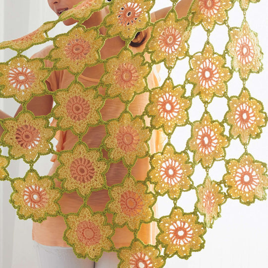 Caron Textured Triangular Crochet Shawl