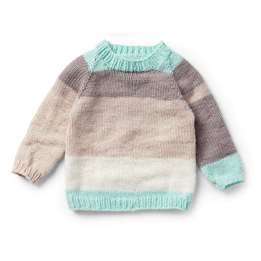 Caron® Cinnamon Swirl Cakes™ Two Tone Stripe Knit Pullover, Projects