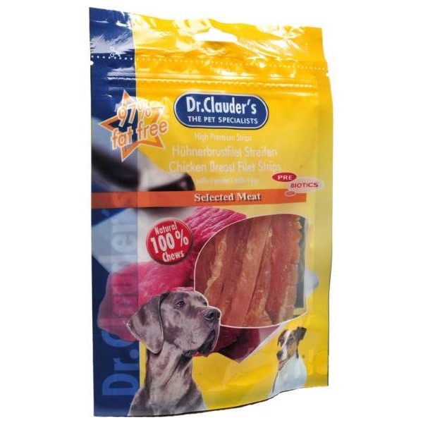 DR. CLAUDERS Dog Premium File piept de pui 100% carne deshidratată 80g