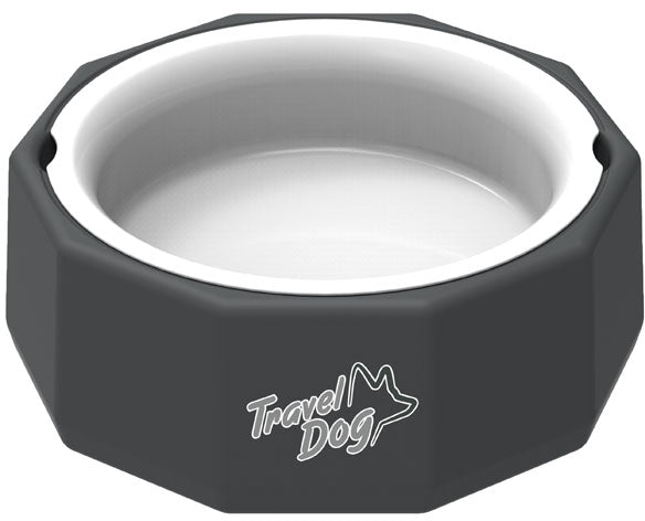 All for paws travel dog bol câini 2in1 pt călătorii gri/alb, 650ml