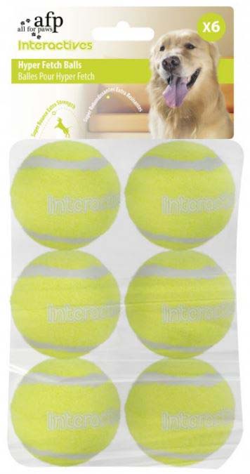 All for paws interactive jucărie ptr câini super bounce mingi tenis, verde,6buc