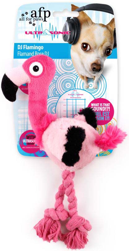ALL FOR PAWS Ultrasonic Jucărie pentru câini DJ Flamingo Ultrasonic S, 27x22x9cm