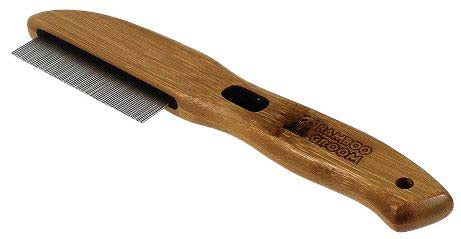 Bamboo groom pieptăn purici, cu 77 de dinţi rotativi, din bambus, 4x1x21cm