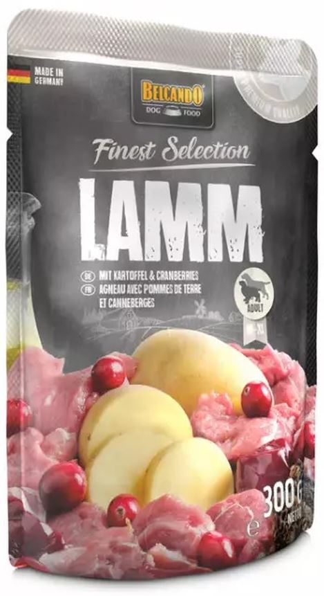 Belcando finest selection plic hrană umedă pt. câini miel, cartofi, merişoa 300g