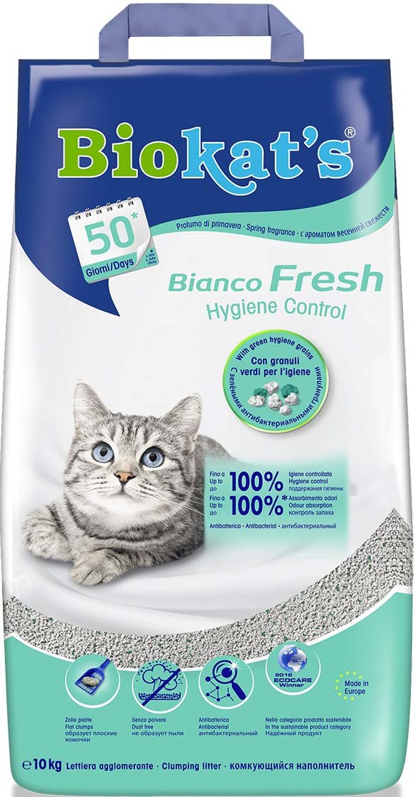 BIOKAT\'s Bianco Fresh Nisip pentru pisici Hygiene Control 5kg (25 zile)