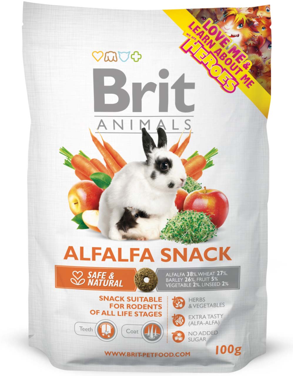 Brit animals alfalfa snacks premium pentru rozătoare 100g