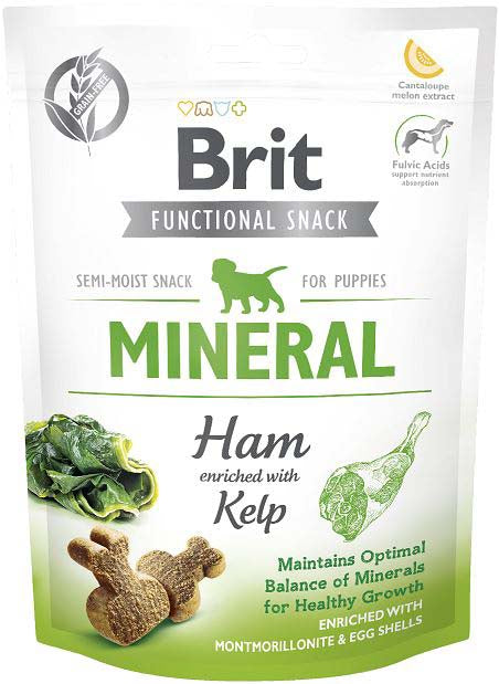 BRIT Functional Snack Mineral, recompensă pentru PUPPY, cu Şuncă 150g