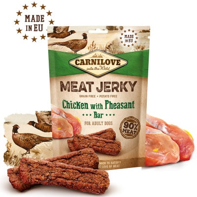 Carnilove jerky recompensă pentru câini, baton cu pui şi fazan 100g