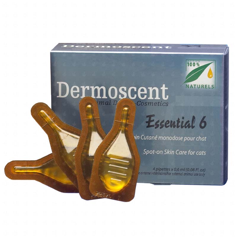 DERMOSCENT Essential 6 Spot-On pisici, pentru îngrijirea pielii, 4 pipete x0,6ml