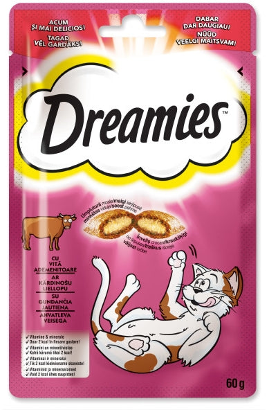 DREAMIES Delicatese pentru pisici, cu Vită 60g