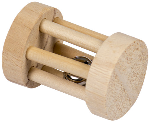Duvo+ jucărie pentru rozătoare roată lemn, cu clopoţel, 3,5x5cm