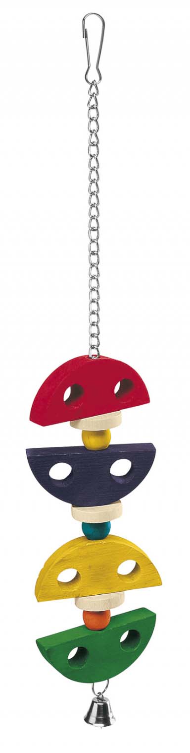 Ferplast jucărie pentru păsări lemn şi clopoţel 7,2x1,5x43 cm, diferite culori
