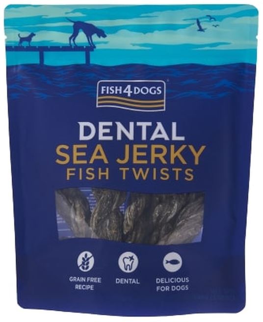 Fish4dogs dental sea recompensă câini, rulou răsucit din piele de peşte 100g