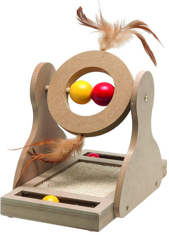 Flamingo jucărie din lemn pentru ascuţit ghearele, 17x30x20cm