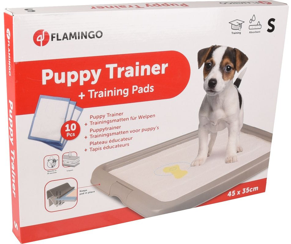 Flamingo oliţă pentru căţei puppy trainer, cu 10 covoraşe