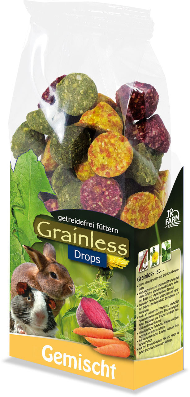 JR FARM Grainless Mixed Drops, hrană complementară pentru rozăt şi iepuri 140g
