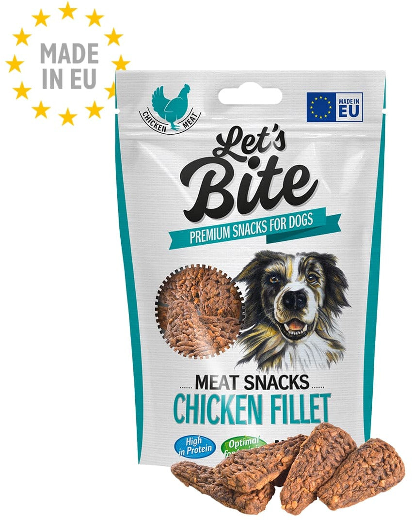 Lets Bite Meat Snacks - recompense pentru câini, file cu Pui