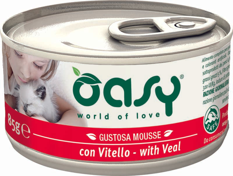 OASY Mousse Conservă pentru pisici, cu Viţel 85g