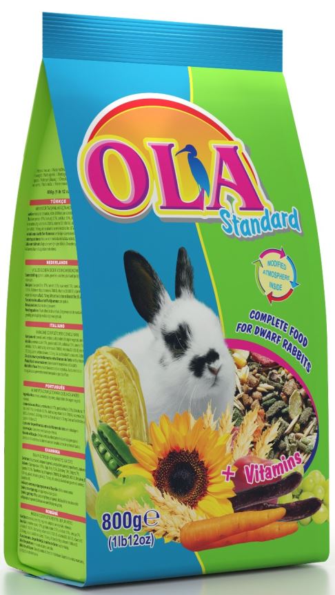 OLA Standard + Vitamins Hrană completă pentru iepuri pitici 800g