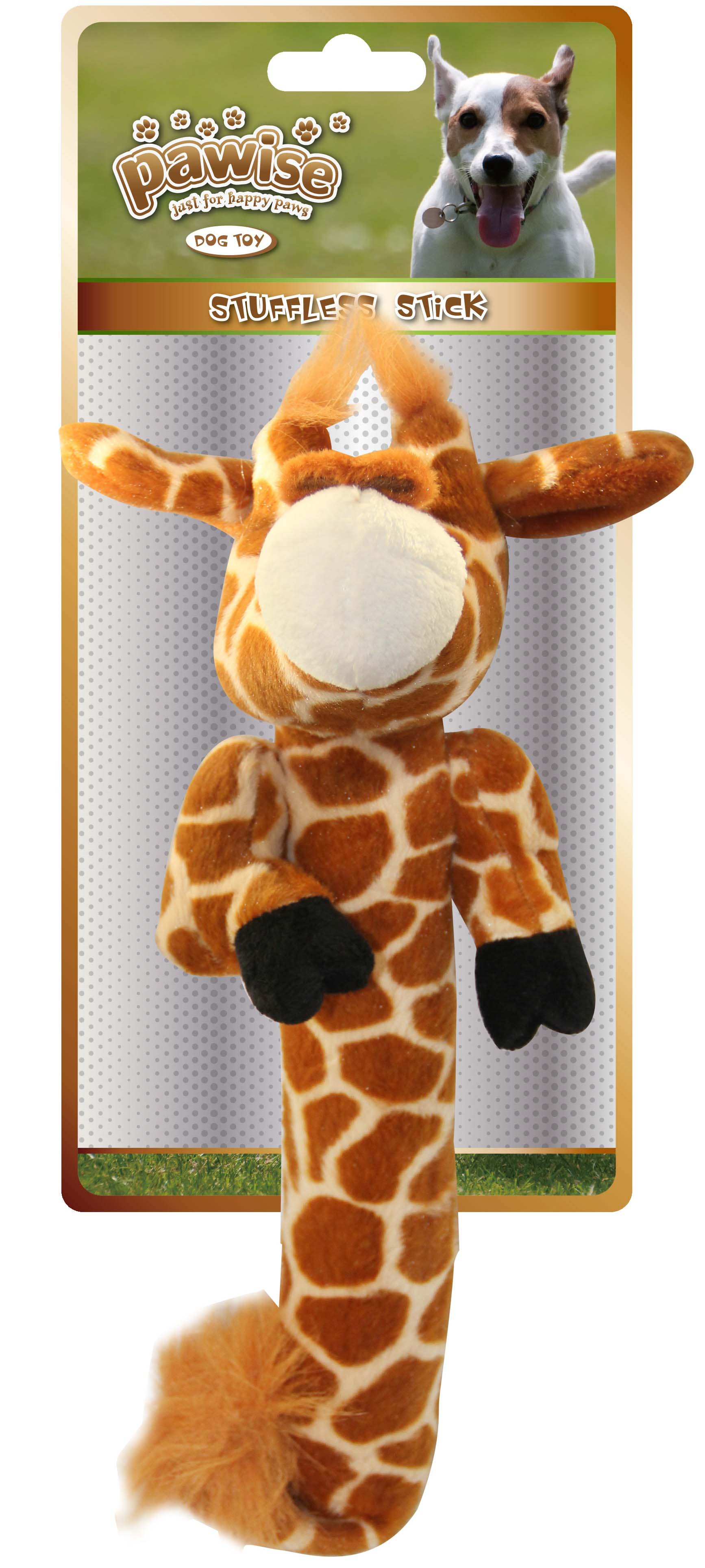 OUTLET PAWISE Jucărie pentru câini Girafă cu Băţ, din pluş, 40cm