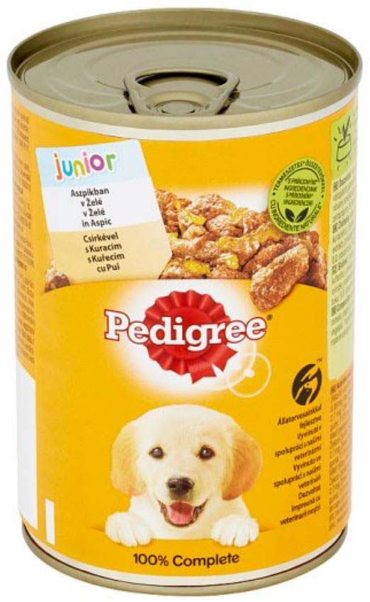 PEDIGREE Conservă JUNIOR pentru căţeluşi, cu Pui în Aspic 400g