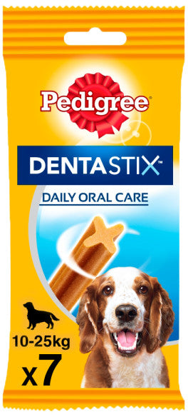 PEDIGREE Delicii pentru câini DentaStix Talie Medie (10-25kg), Mono, 7buc, 180g