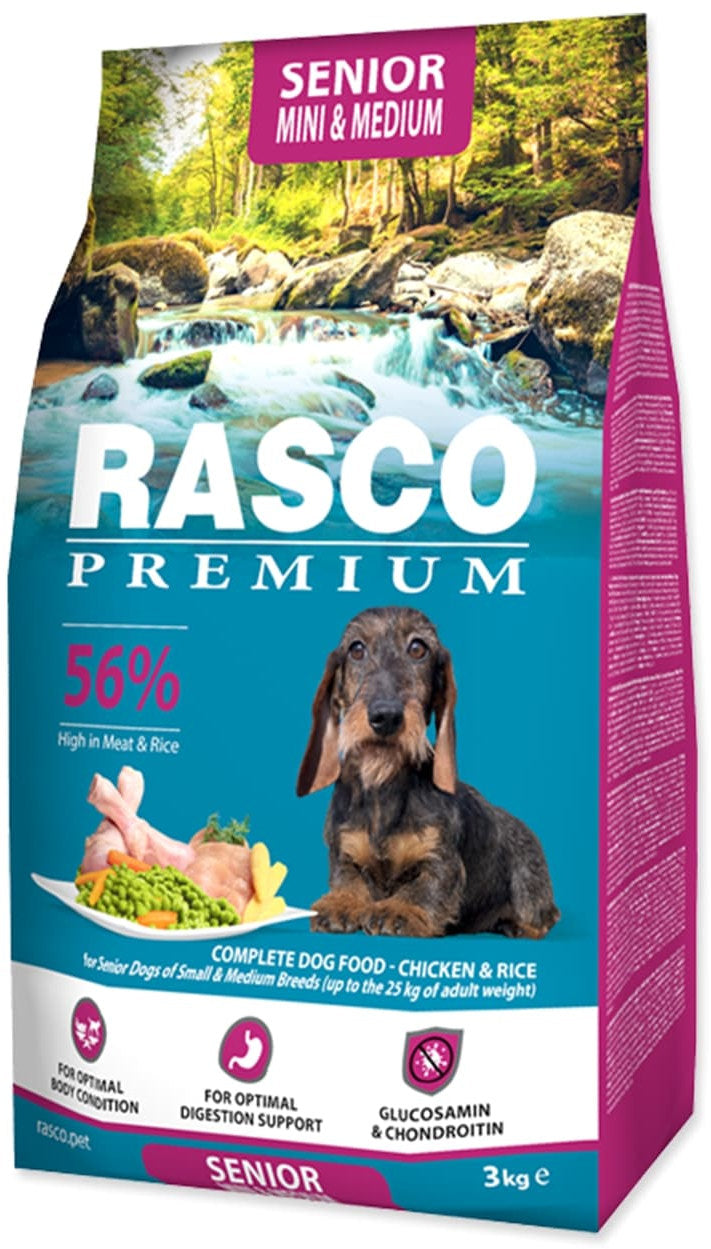 RASCO Premium SENIOR Mini & Medium, cu Pui şi Orez 3kg