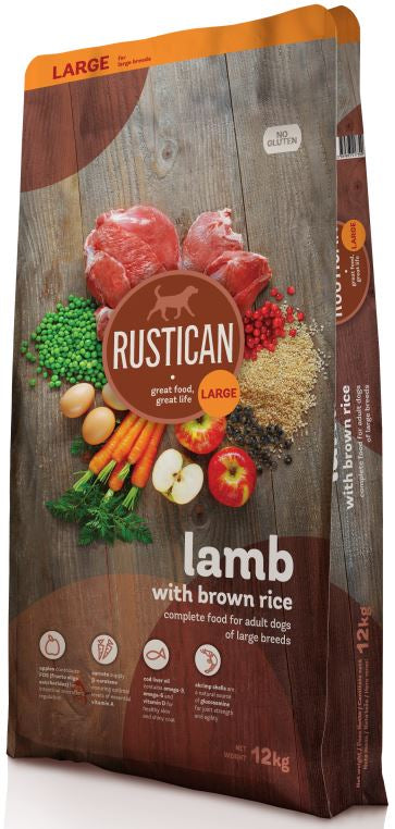 RUSTICAN Large Breed Miel şi Orez brun, fără gluten, pt câini de talie mare 12kg