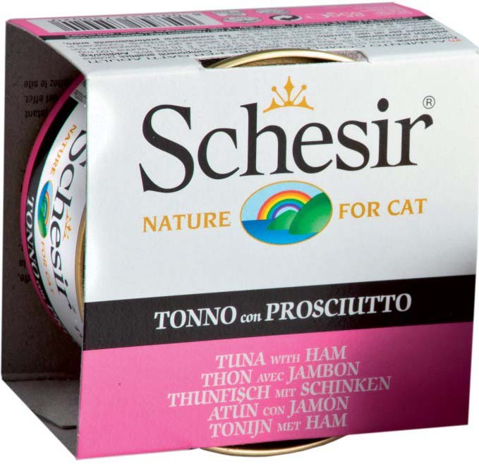 Schesir tin jelly conservă pentru pisici, cu ton şi Şuncă 85g
