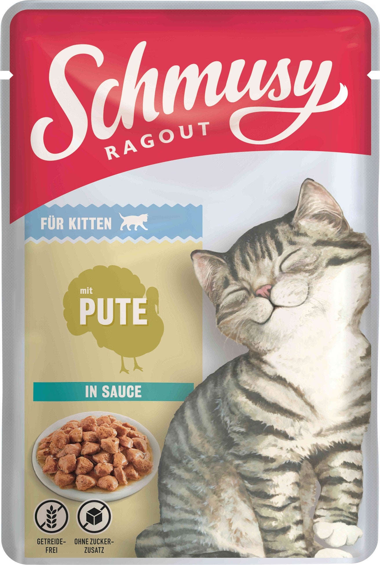 SCHMUSY Ragout Plic KITTEN, Curcan în sos 100g