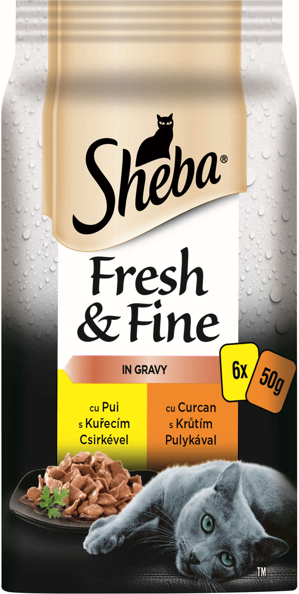 Sheba fresh&fine plicuri mini selecţii de pasăre, pentru pisici adulte 6x50g