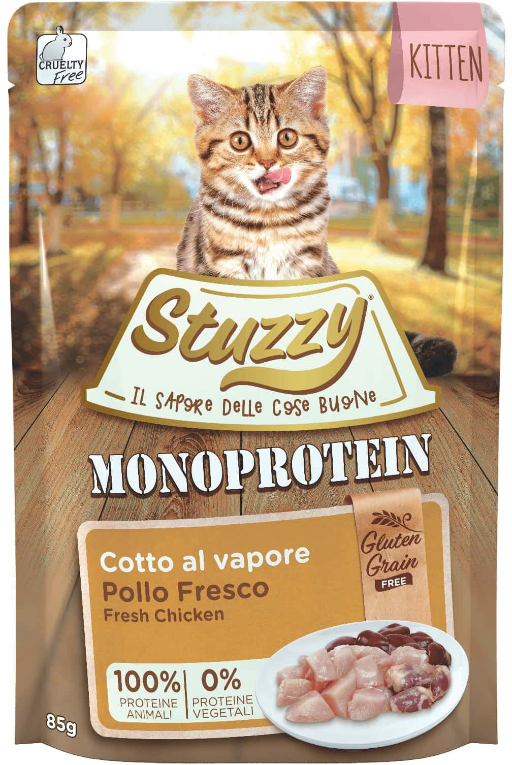 Stuzzy kitten plic monoproteic hrană umedă cu pui, fĂrĂ gluten 85g