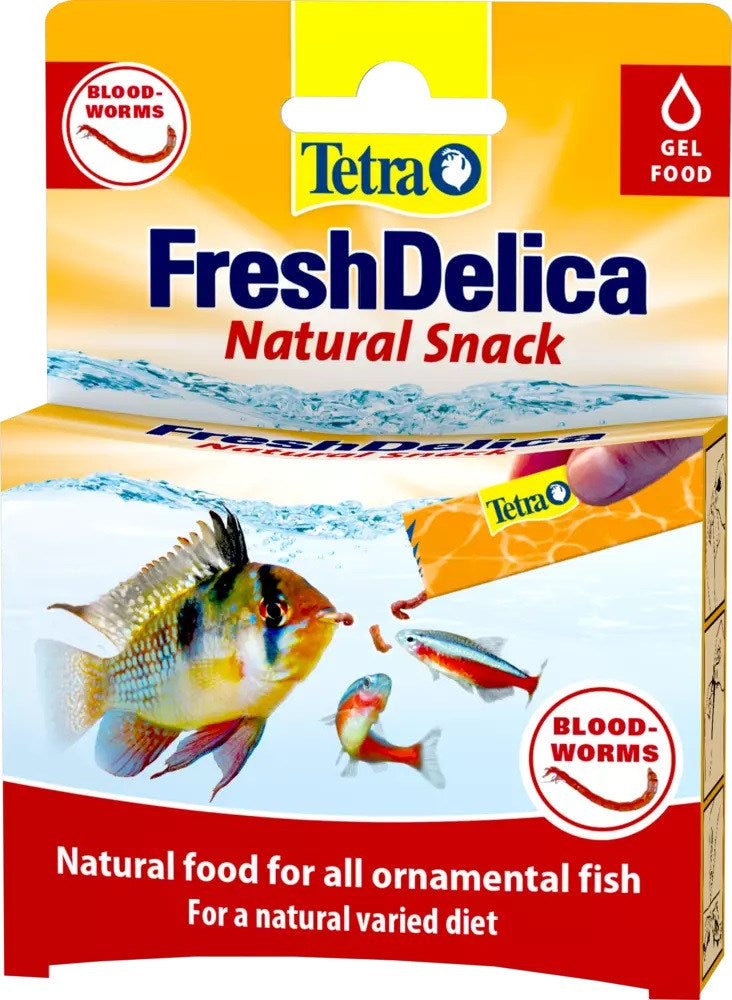 TETRA FreshDelica Bloodworms Snack sub formă de gel pentru peşti ornamentali 48g