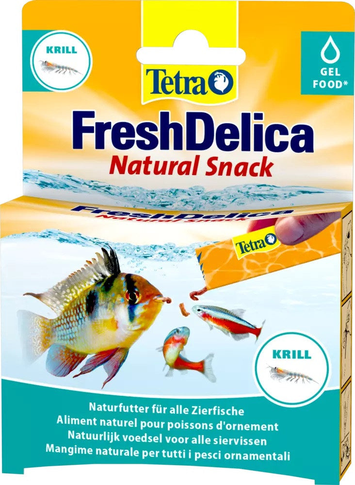 Tetra freshdelica krill snack sub formă de gel pentru peşti ornamentali 48g