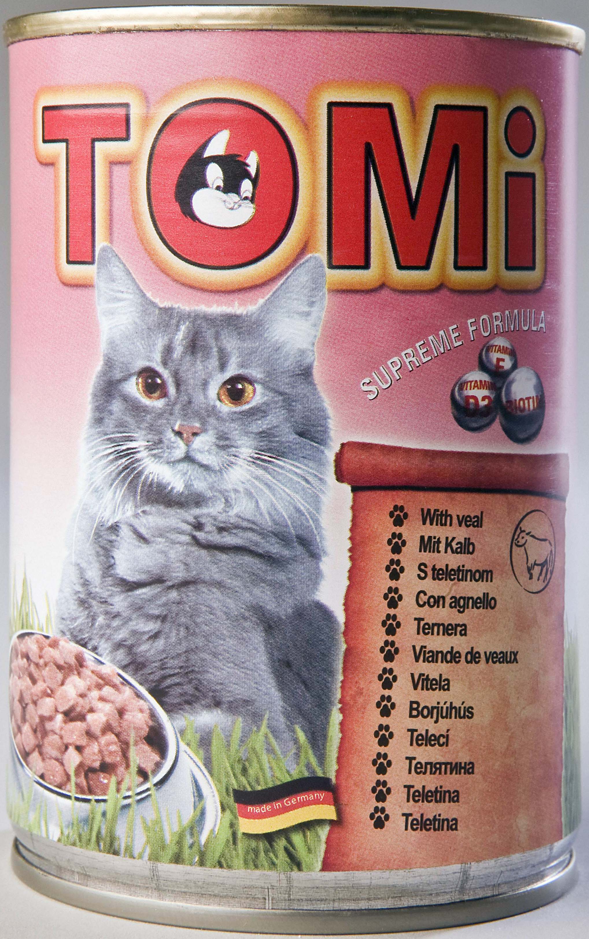 TOMI Conservă pentru pisici, cu Viţel 400g