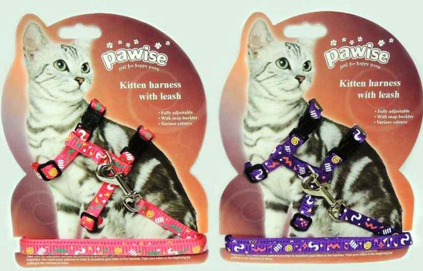 Pawise kitten ham şi lesă pentru pisicuţe, roz/violet 120cm