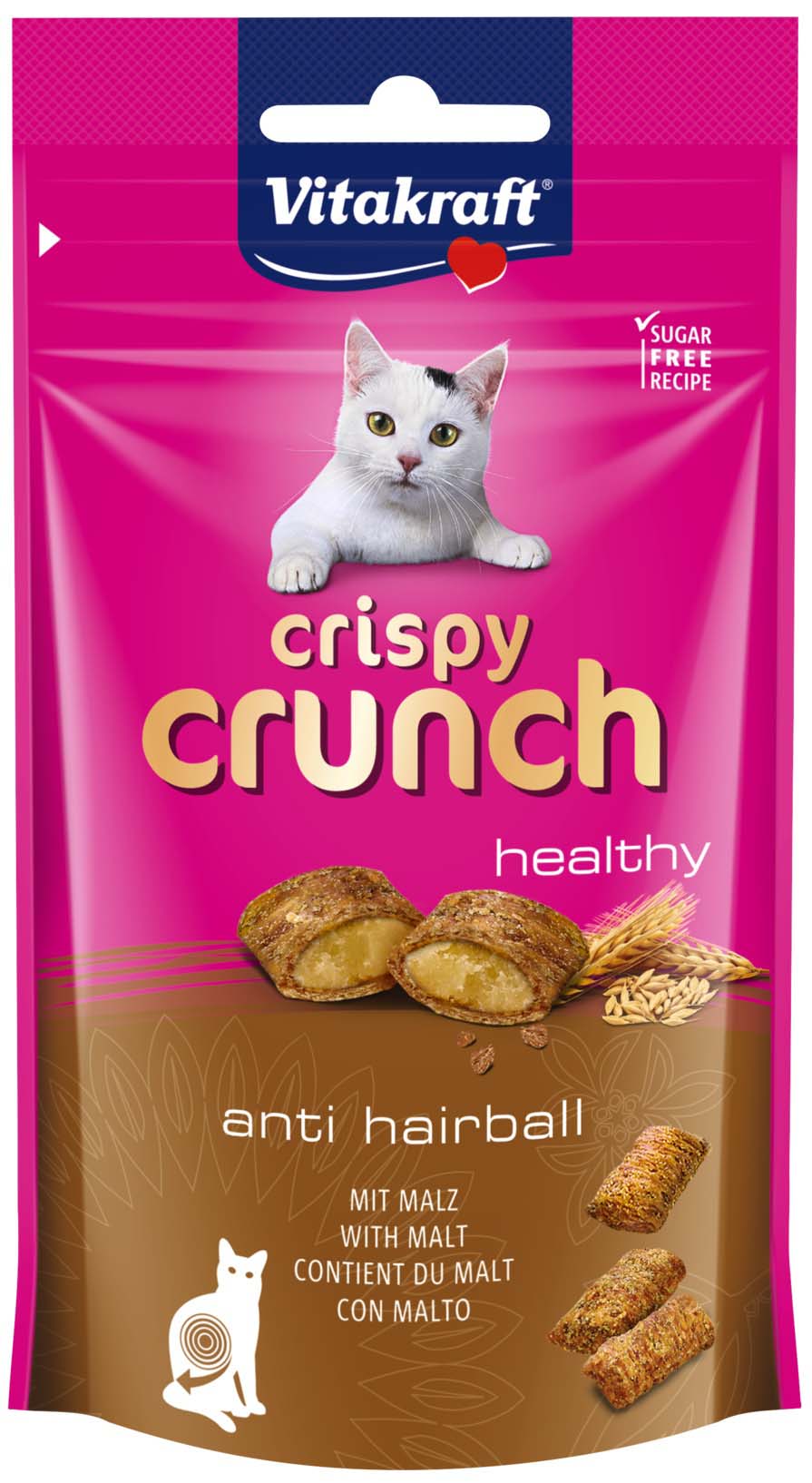 Vitakraft delicatesă pentru pisici crispy crunch cu malţ, 60g