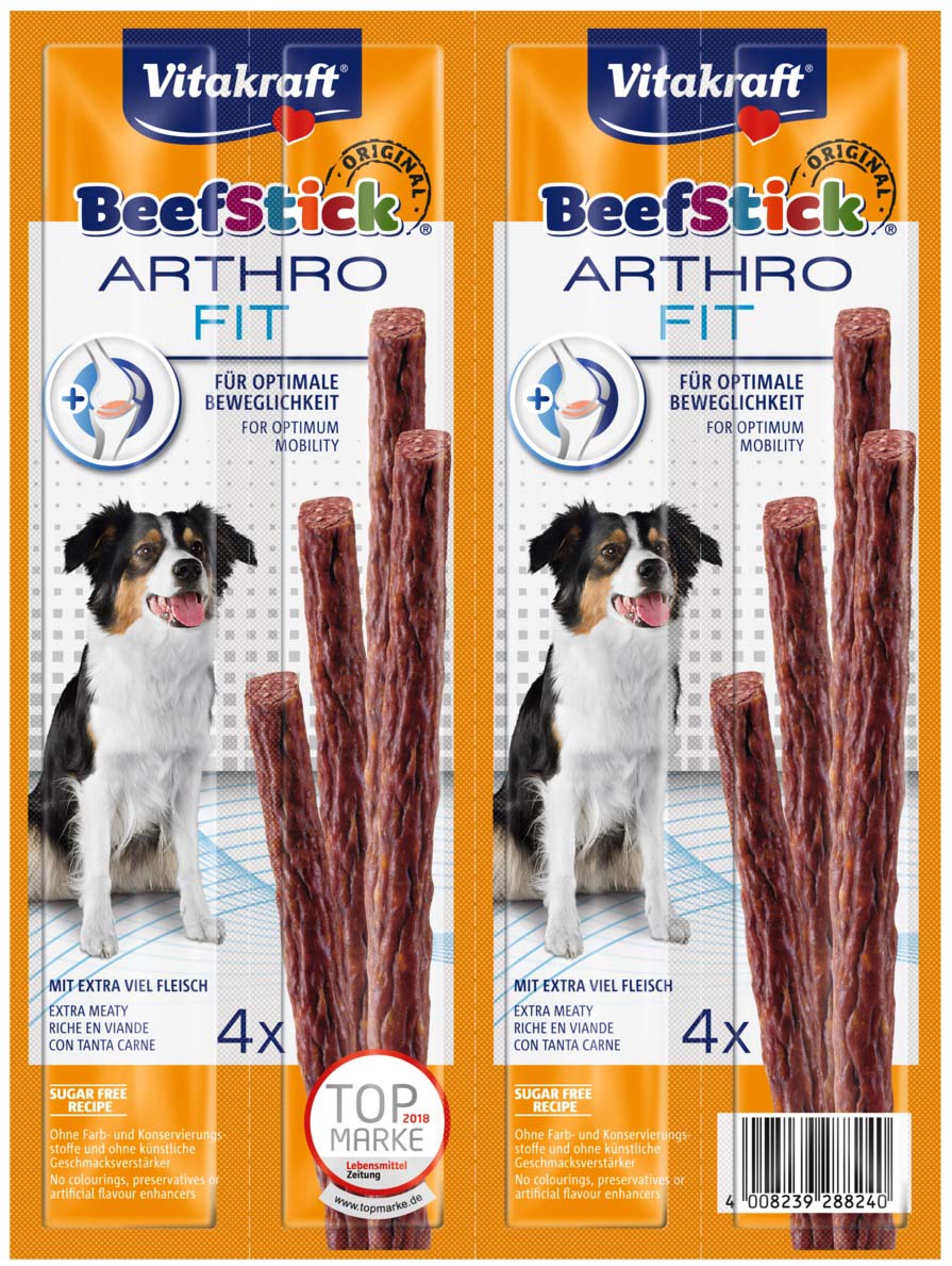 VITAKRAFT Delicatese pentru câini Beef Stick ArthroFit cu Vită, 4 bucăţi, 48g