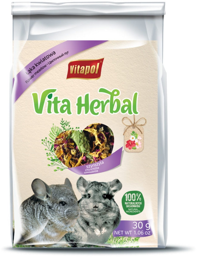 VITAPOL Herbal Hrană complementară pentru şinşila, cu Flori de Câmp 30g